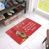 Christmas Dachshund Ring The Doorbell Doormat Indoor And Outdoor Mat Entrance Rug Sweet Home Decor Housewarming Gift Gift For Friend Family Stem Feminist