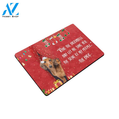 Christmas Dachshund Ring The Doorbell Doormat Indoor And Outdoor Mat Entrance Rug Sweet Home Decor Housewarming Gift Gift For Friend Family Stem Feminist