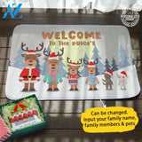 Christmas Deer Family Doormat
