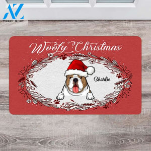 Personalized Christmas Dog Doormat - English Bulldog Gifts - Up To 6 Dogs