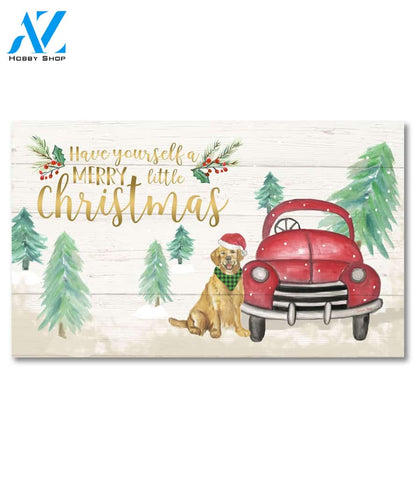 Christmas Dog Red Truck Doormat - 18" x 30"