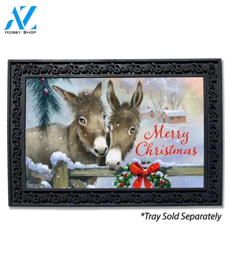 Christmas Donkeys Doormat - 18" x 30"