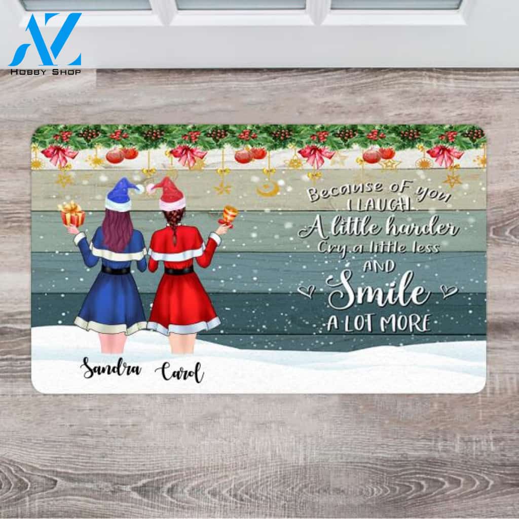 Personalized Christmas Doormat Outdoor - Bff Xmas Gifts - Up To 5 Girls
