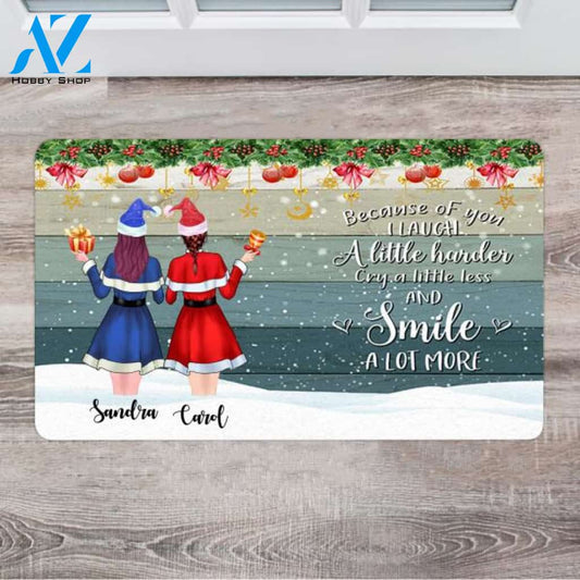 Personalized Christmas Doormat Outdoor - Bff Xmas Gifts - Up To 5 Girls