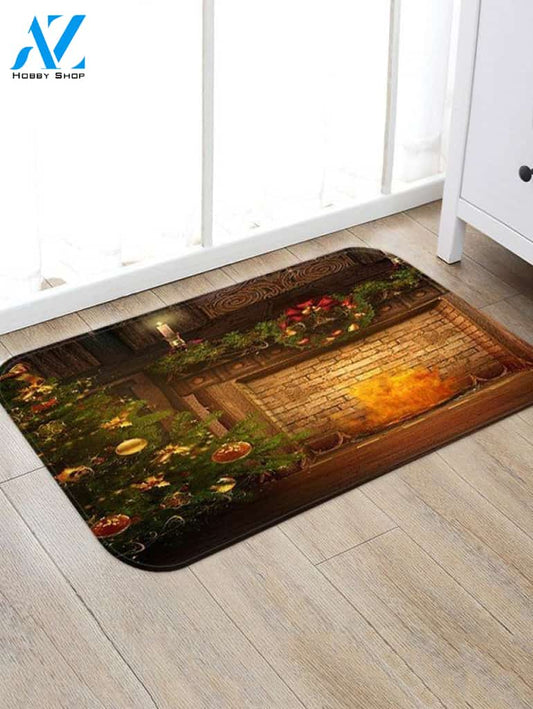 Christmas Fireplace Tree CLH091070D Doormat