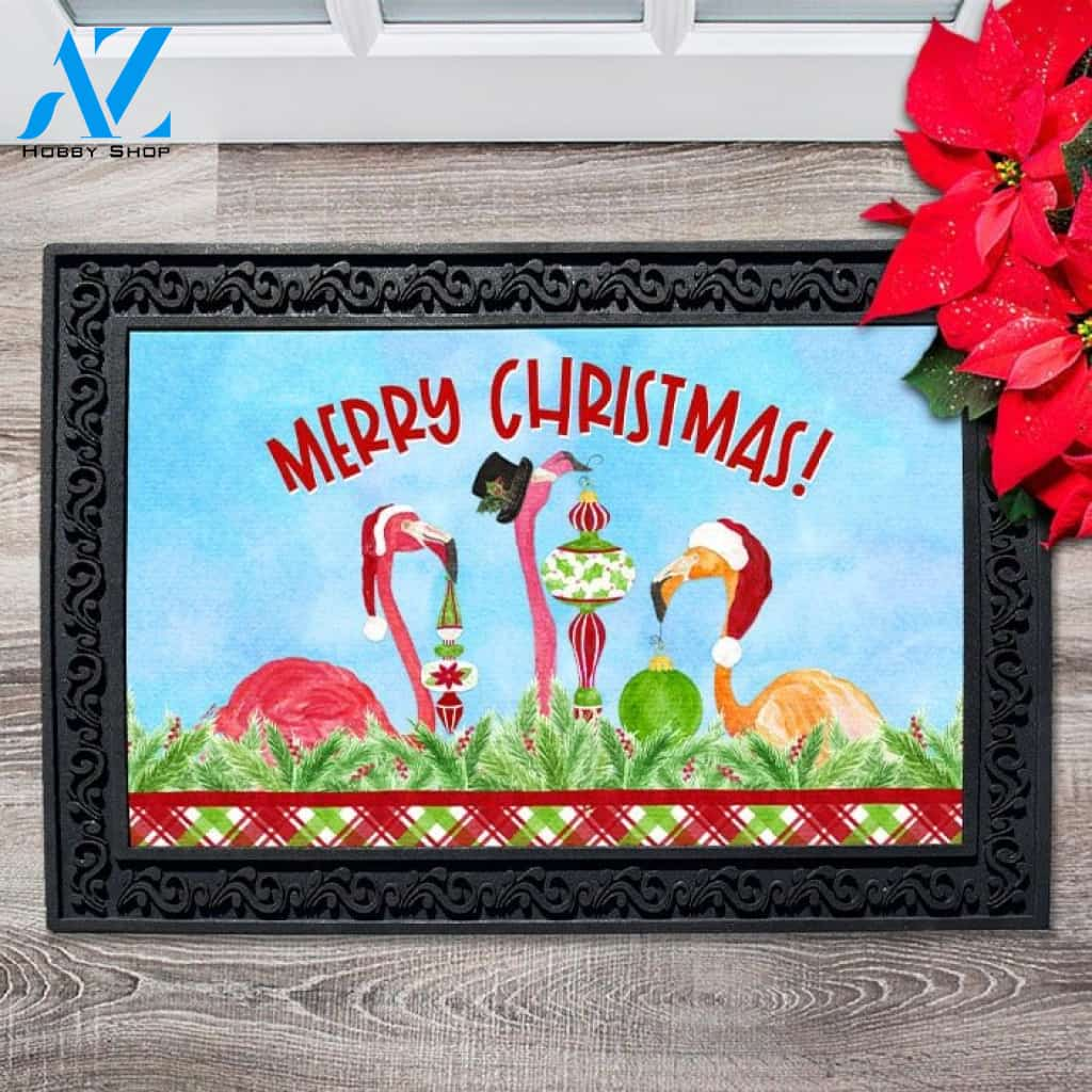 Christmas Flamingos Doormat - 18