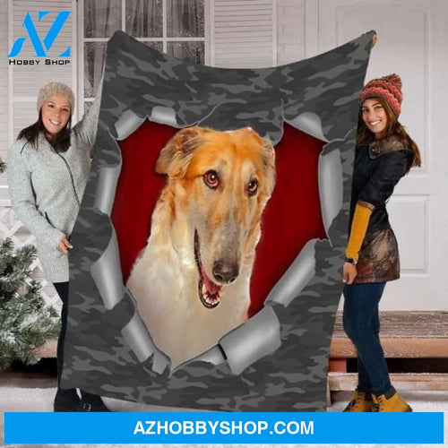 Christmas Fleece Blanket Borzoi Dog Fleece Blanket - Fleece Blanket Christmas Gift Ideas