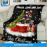 Christmas German Shepherd Wishing You Peace Love And Joy Blanket Gift For Dog Lovers Birthday Gift Home Decor Bedding Couch Sofa Soft and Comfy Cozy