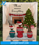 Christmas Gift For Single Mom, Mom - Personalized Christmas Blanket - Single Mom & 2 Kids