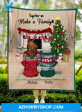 Christmas Gift For Single Mom, Mom - Personalized Christmas Blanket - Mom & Daughter - Together we make a family