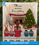 Christmas Gift For Single Mom - Personalized Christmas Blanket - Single Mom with Teens & Kids - Mom means everything