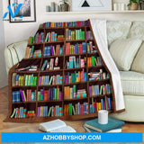Christmas Gift For Son For Daughter Bookshelf Fleece Blanket