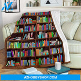 Christmas Gift For Son For Daughter Bookshelf Fleece Blanket