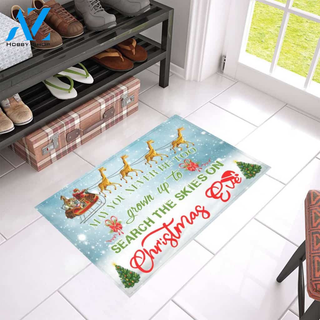 Christmas Giraffe May Not Never Be Too Grow Up Doormat Indoor And Outdoor Mat Entrance Rug Sweet Home Decor Housewarming Gift Gift For Friend Family Stem Feminist