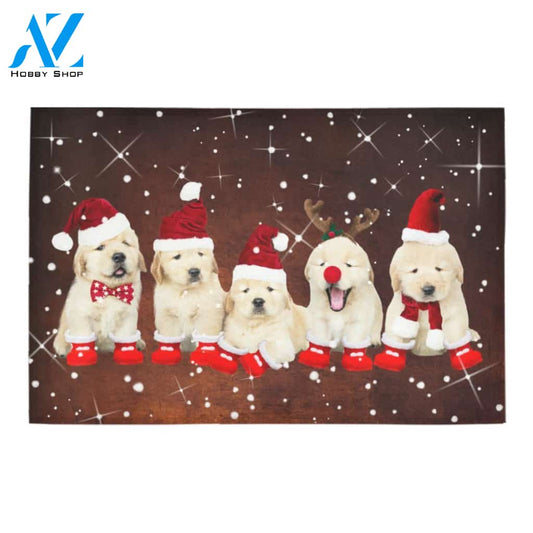 Christmas Golden Retriever Indoor And Outdoor Doormat Gift For Golden Retriever Dog lovers Gift For Friend Family Home Decor Warm House Gift Welcome Mat