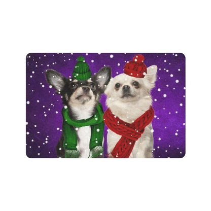 Christmas Green And Red Dog Lover Doormat Welcome Mat