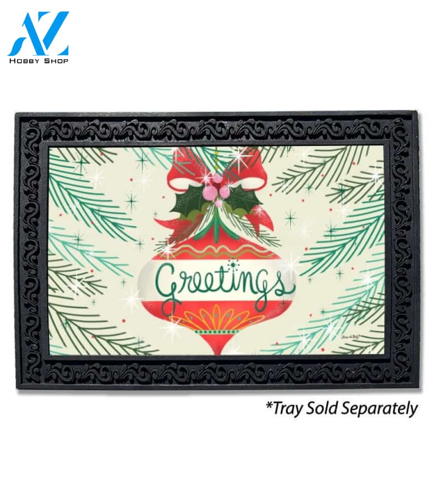 Christmas Greetings Bauble Doormat - 18" x 30"