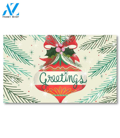 Christmas Greetings Bauble Doormat - 18" x 30"