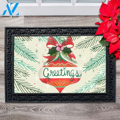 Christmas Greetings Bauble Doormat - 18" x 30"