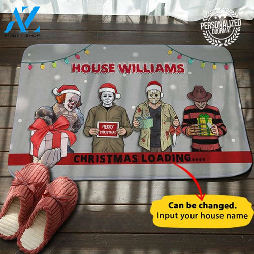 Christmas Horror Movie House Name Doormat