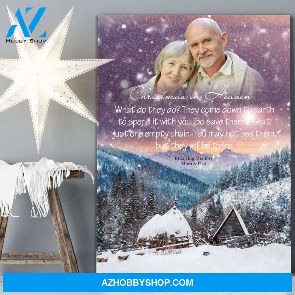 Christmas In Heaven In Loving Memory, Canvas, Canvas Wall Art Gif For Family Gift