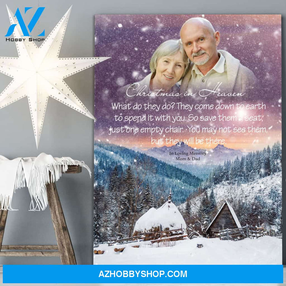 Christmas In Heaven In Loving Memory, Canvas, Canvas Wall Art Gif For Family Gift