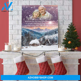 Christmas In Heaven In Loving Memory, Personalized Photo Memorial Canvas, Canvas Wall Art Gif For Family Gift