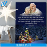 Christmas In Heaven Making Spirits Bright Background, Canvas, Canvas Wall Art Gift For Family Gift for Remembrance