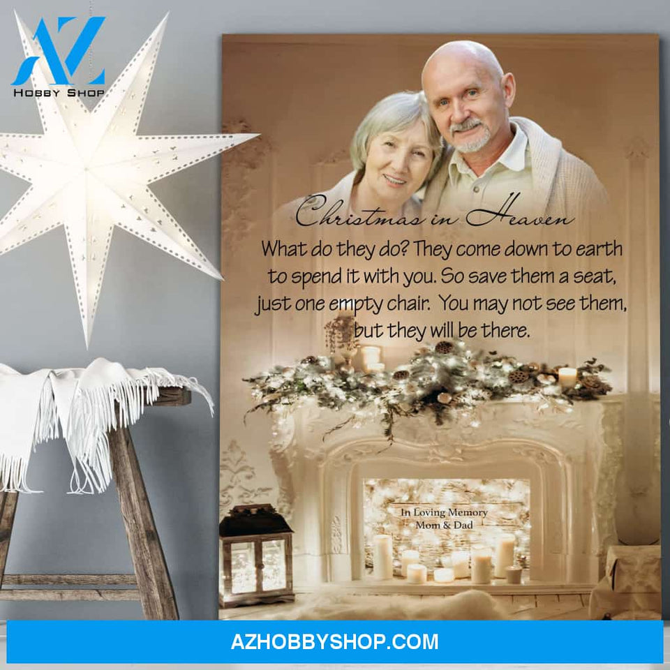 Christmas In Heaven Christmas Memories, Canvas, Canvas Wall Art Gif For Family Gift