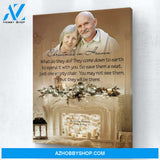 Christmas In Heaven Christmas Memories, Personalized Photo Memorial Canvas, Canvas Wall Art Gif For Family Gift