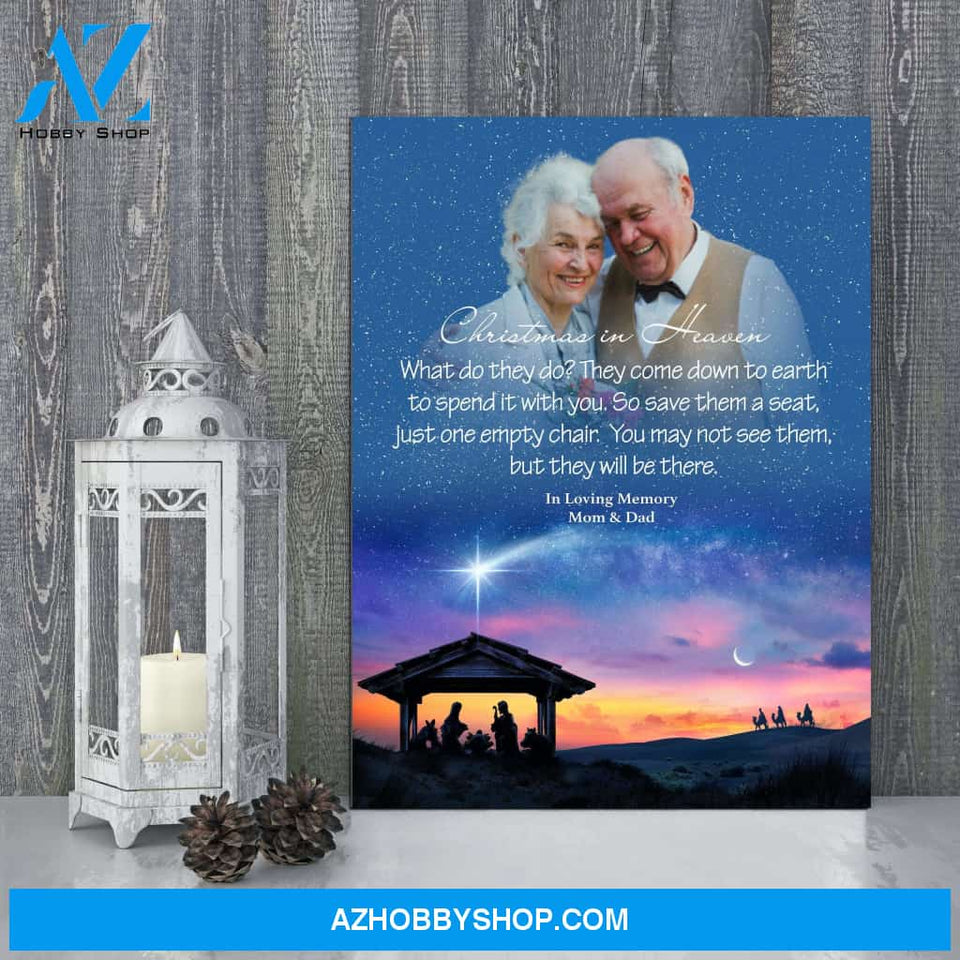 Christmas In Heaven Rejoice, Canvas, Canvas Wall Art Gift For Family Gift for Remembrance