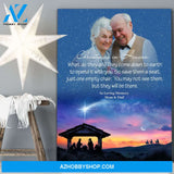 Christmas In Heaven Rejoice, Personalized Photo Memorial Canvas, Canvas Wall Art Gift For Family Gift for Remembrance