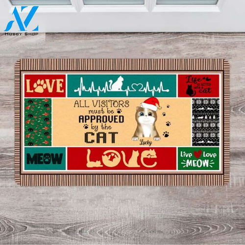 Personalized Christmas Indoor Doormat - Gift Ideas For Cat Lovers - Up To 6 Cats