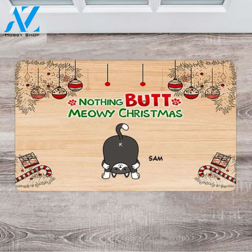Personalized Christmas Indoor Doormat - Unusual Gifts For Cat Lovers - Up To 5 Cats