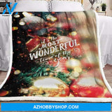 Christmas It's The Most Wonderful Time Of The Year Fleece Blanket Gift For People Home Decor Bedding Couch Sofa Soft And Comfy Cozy