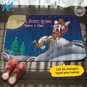 Christmas Jack Sally Sleigh Personalized Doormat