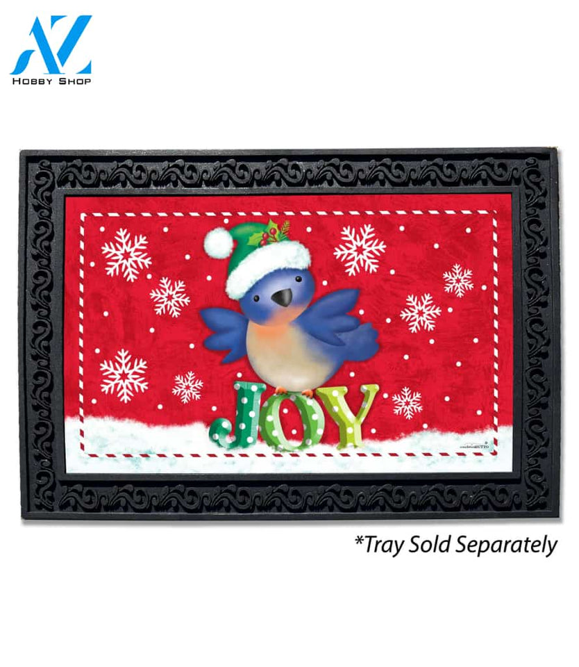 Christmas Joy Bluebird Doormat - 18" x 30"