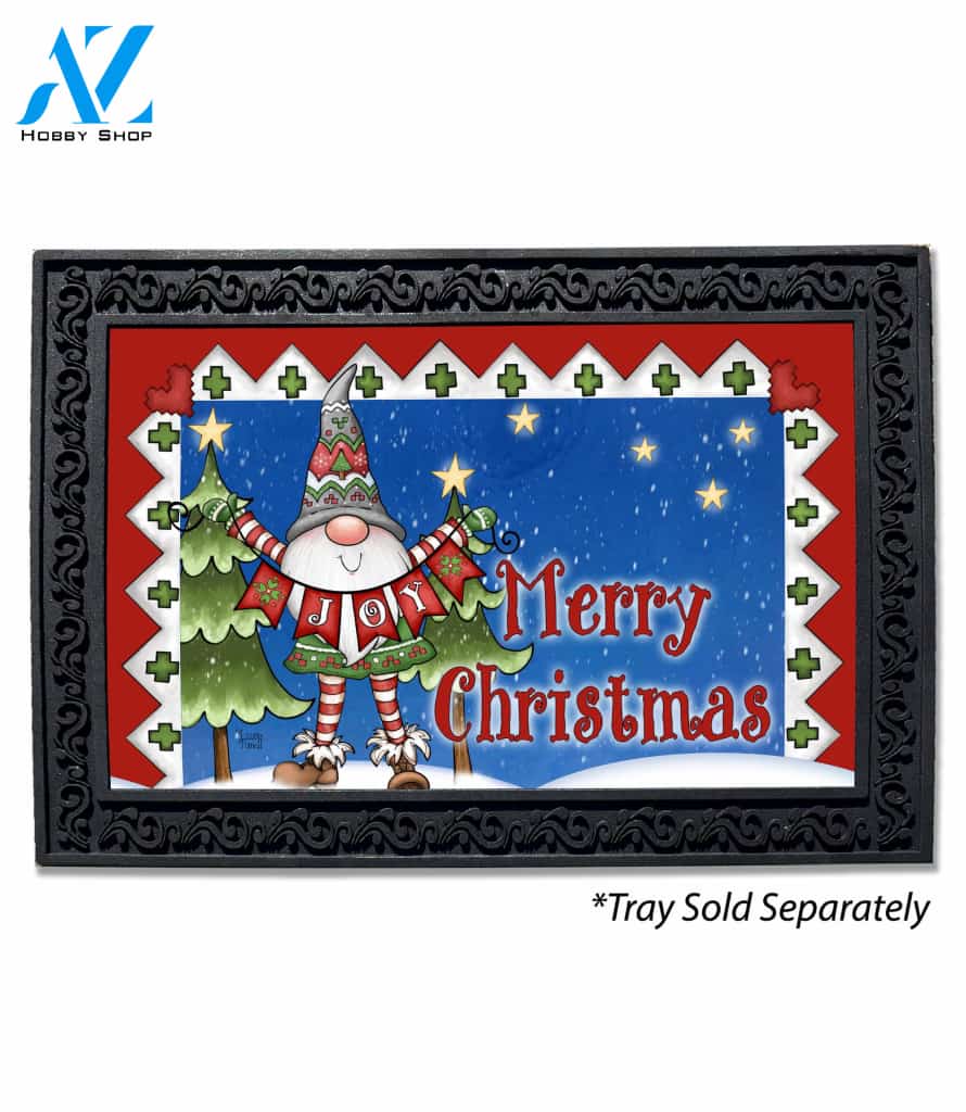 Christmas Joy Gnome Doormat - 18" x 30"