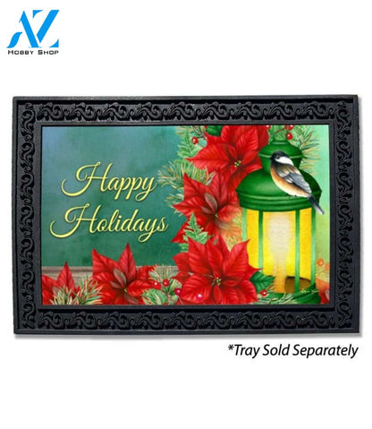 Christmas Lantern Chickadee Doormat - 18" x 30"