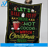 Christmas Let's Bake Stuff Drink Hot Cocoa Fleece Blanket Gift For Family,Birthday,Christmas,Friends,Couple Gift Home Decor Bedding Couch Sofa Soft and Comfy