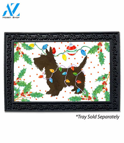 Christmas Lights Scottie Doormat - 18" x 30"
