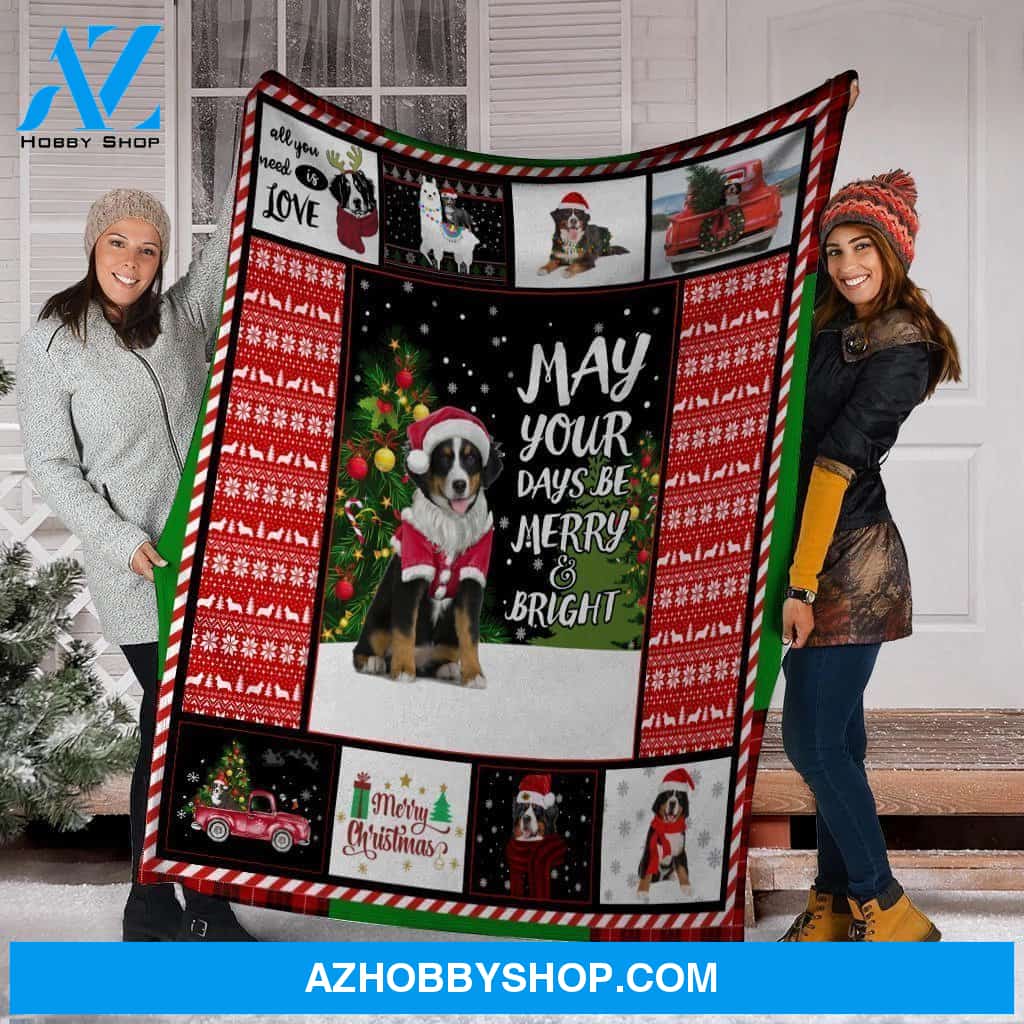 Christmas May Your Days Be Merry And Bright Fleece Blanket Gift For Family,Birthday,Christmas,Friends,Couple Gift Home Decor Bedding Couch Sofa Soft and Comfy