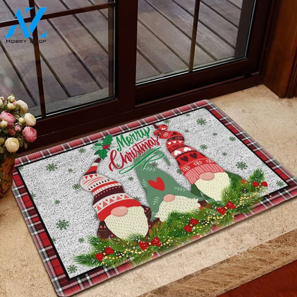 Christmas Merry Christmas Gnomes Doormat Indoor And Outdoor Mat Entrance Rug Sweet Home Decor Housewarming Gift Gift For Friend Family Stem Feminist