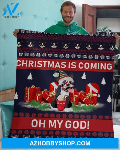 Christmas Oh My God Christmas Is Coming Fleece Blanket Gift For Family,Birthday,Christmas,Couple,Friends,Children Gift Home Decor Bedding Couch Sofa Soft and Comfy