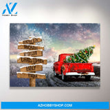 Christmas Old Truck Multi-Names Premium Canvas