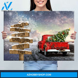 Christmas Old Truck Multi-Names Premium Canvas