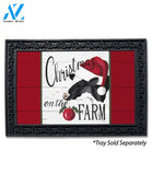 Christmas on the Farm Cow Doormat - 18" x 30"