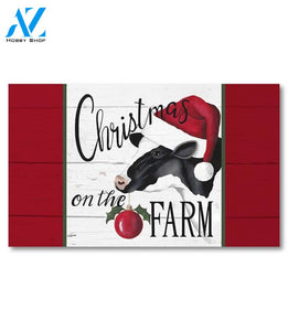 Christmas on the Farm Cow Doormat - 18" x 30"