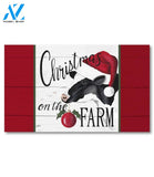 Christmas on the Farm Cow Doormat - 18" x 30"