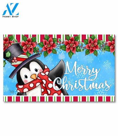 Christmas Penguin Doormat - 18" x 30"